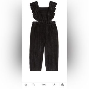 Zara velvet ruffle jumpsuit toddler 2T 3T